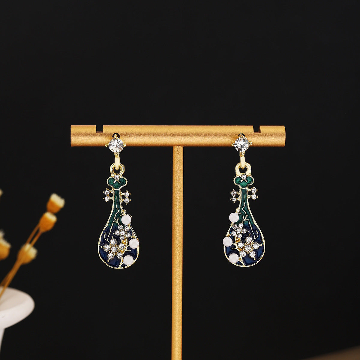 Chinese Ancient Style Beaded Long Fringe Han Earrings