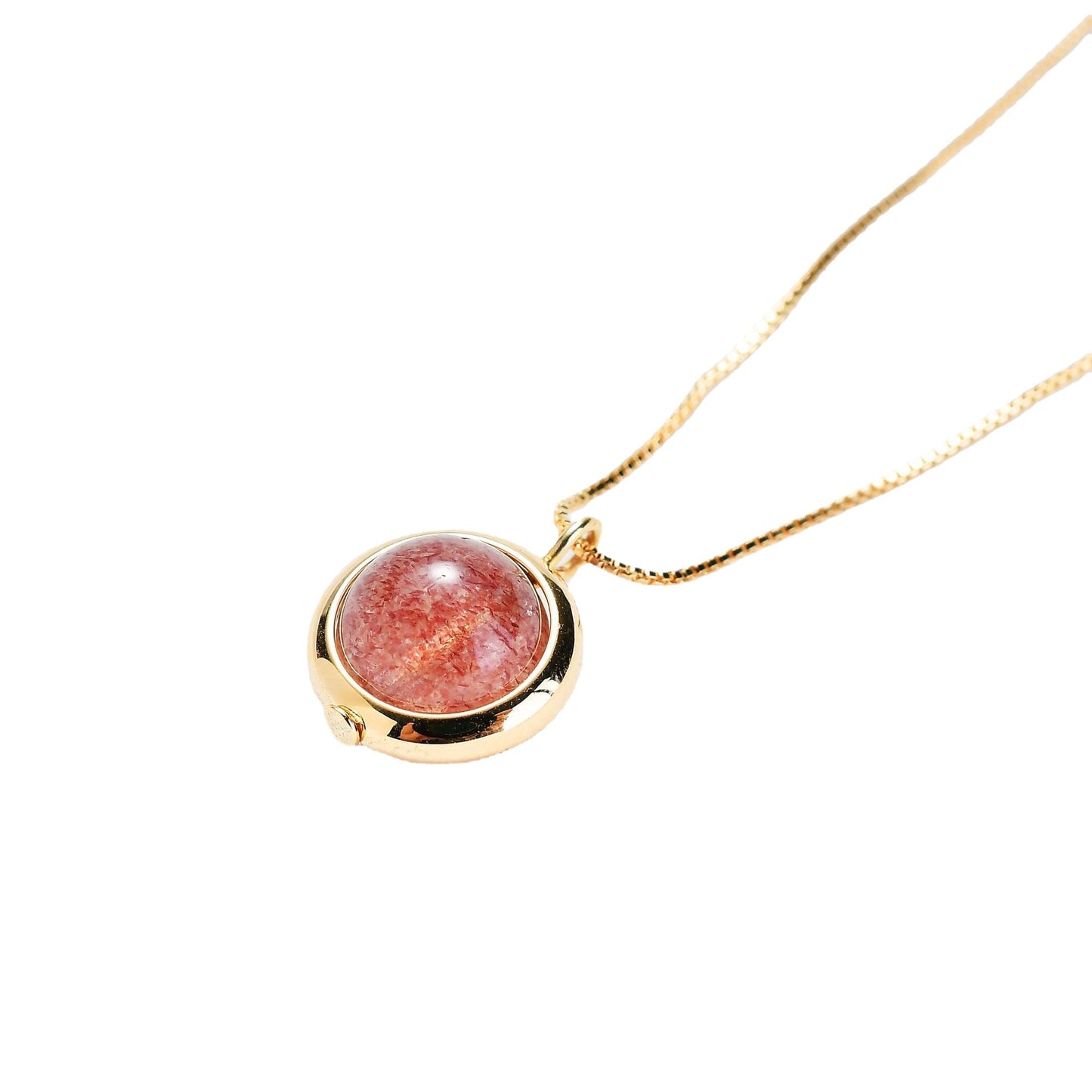 Women's Style Popular Pink Crystal Strawberry Fresh Clavicle Chain Simple Attracting Necklaces