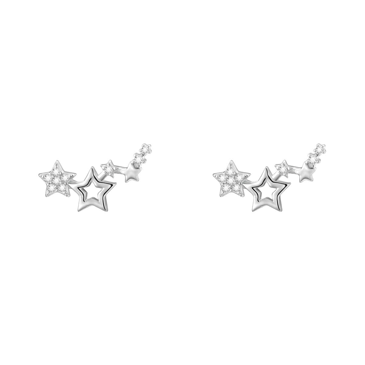 Body Gold Micro Inlaid Zirconium Queen Mother Big Five-pointed Earrings