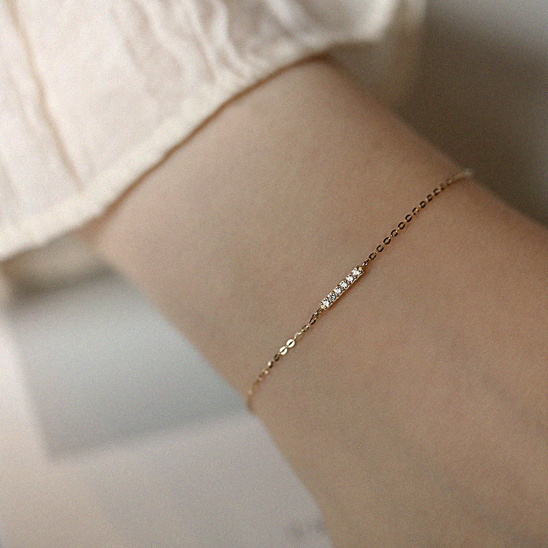 Women's Sterling Sier Gold-plated Mori Style Single Stick Slim Bracelet