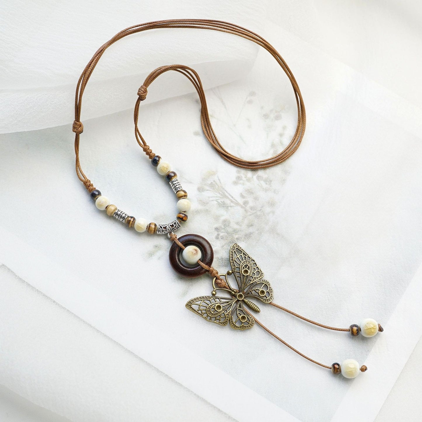 Style Personalized Trendy Ceramic Geometric Colorful Fish Long High-grade Necklace