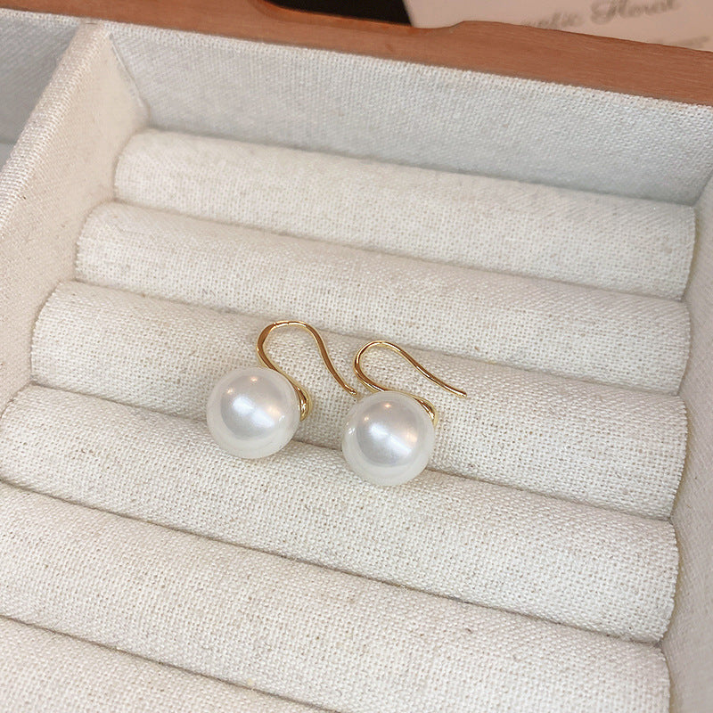 Needle Pearl Round Geometric Light Luxury Earrings