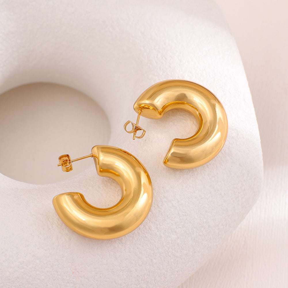 Women's Shaped Tube Style Light Luxury Fashion Simple Luxurious Earrings