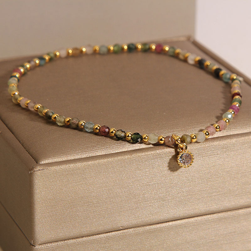 Flash High Sense Natural Tourmaline Female Design Girlfriends Personality Ankle Anklets