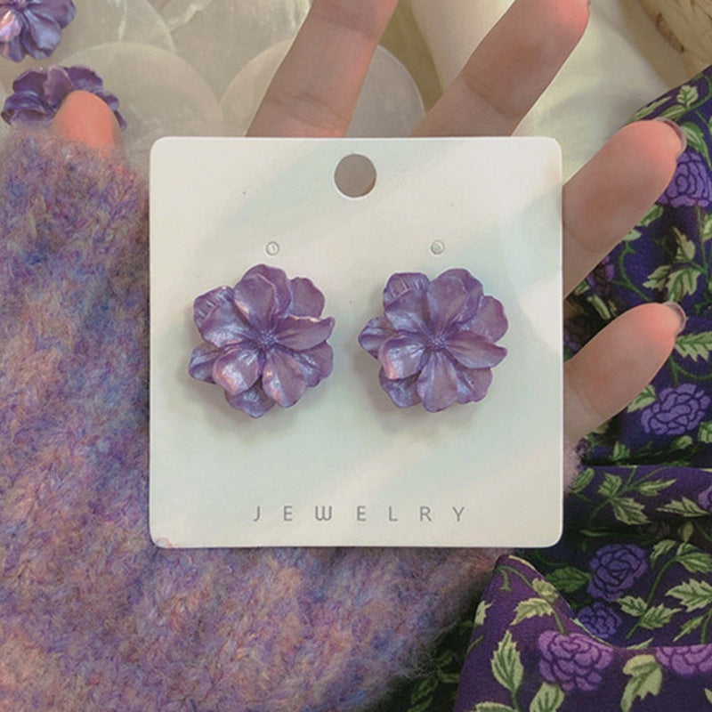 Needle Butterfly Enamel Vintage Court Style Delicate Light Luxury Earrings