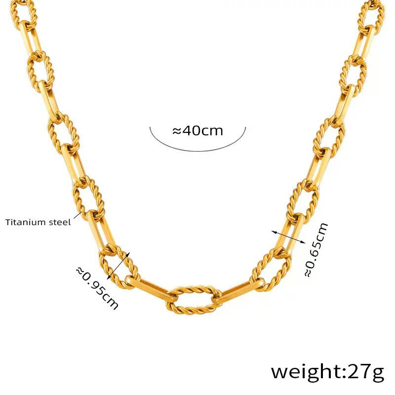 Thick Straps Affordable Luxury Style Personality Twisted Design Bracelet