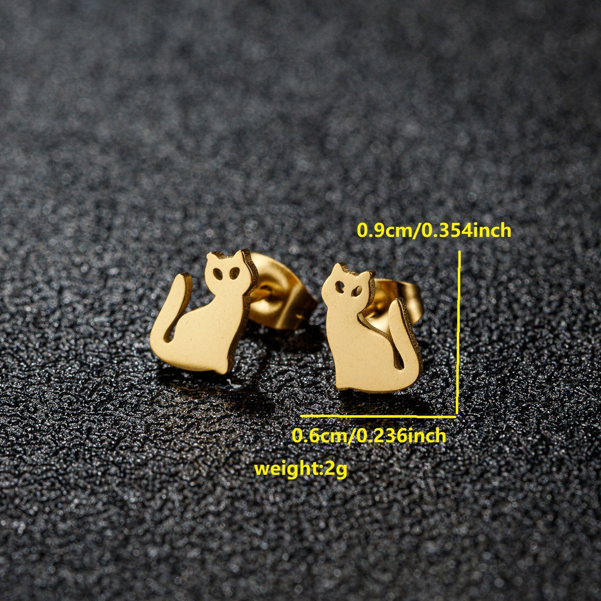 Small Animal Cat Plaid Bird Ear Geometry Stud Earrings