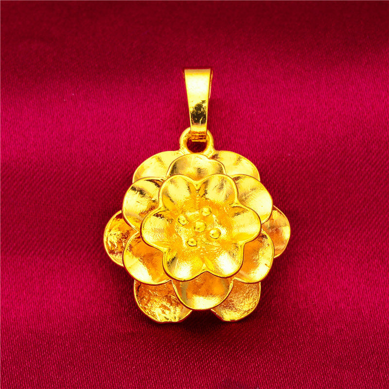 Women's Vietnam Placer Gold Love Abacus Small Pendants