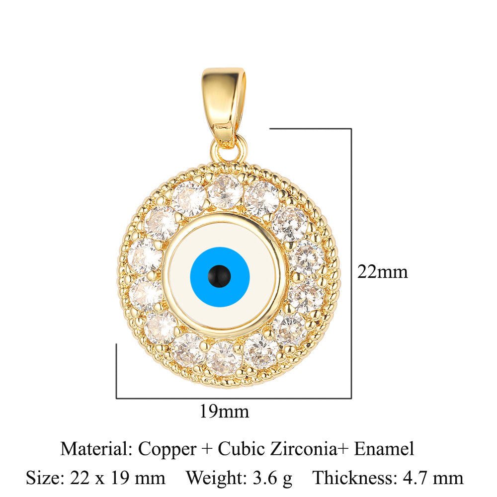 Rose Copper Zircon Crown Love Eyes Pendants