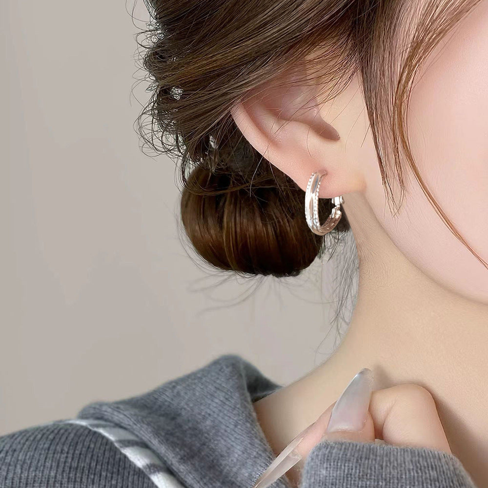 Simple Light Luxury High-grade Geometric Ear Niche Temperament Rings