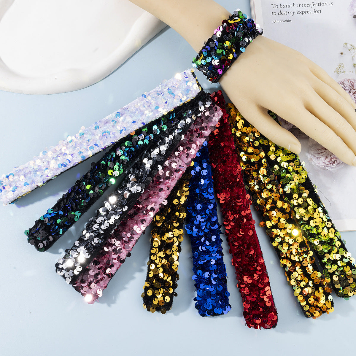 Children's Irregular Sequined Mermaid Pop Wrist Strap Bracelet