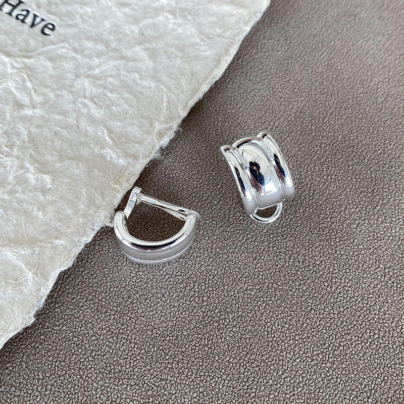 Temperament Ear Clip High-grade Wide Face Copper Rings