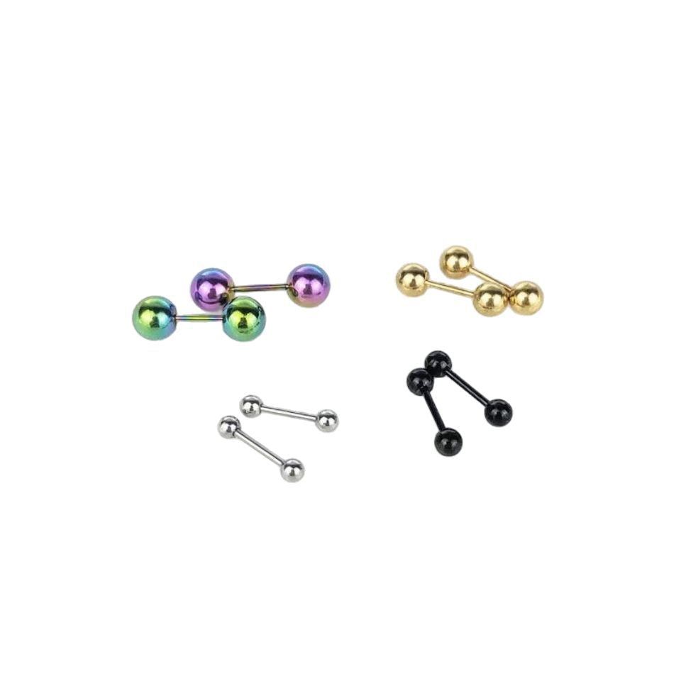 Needle Piercing Steel Ball Beanie Korean Earrings