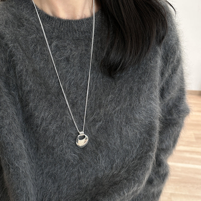 Light Luxury Minority Sier Sweater Design Clavicle Necklace