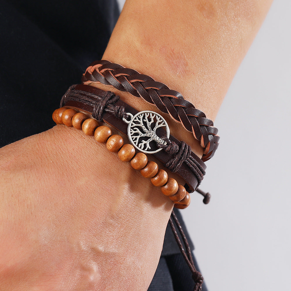 Personality Handmade Weave Vintage Leather Lucky Bracelets