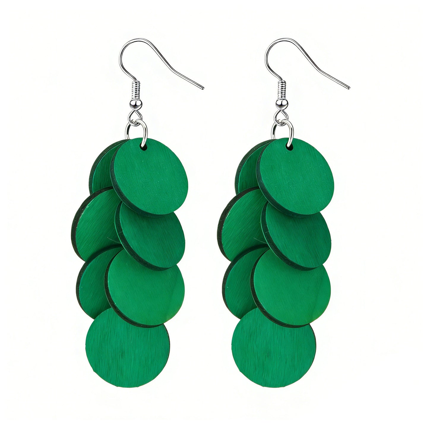 Personality Wood Piece Retro Sweet Vacation Style Beach Earrings