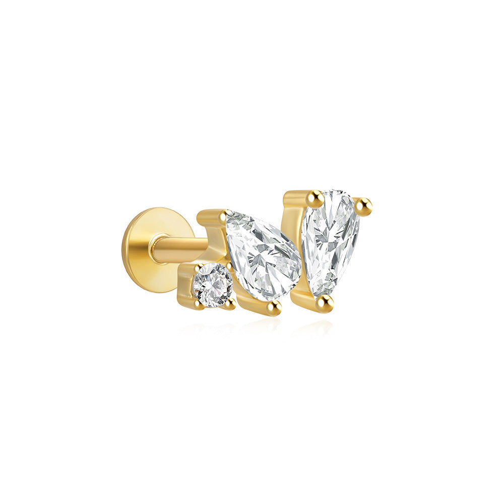 Women's Stars Fashion Flat Head Piercing Thread Ear Earrings
