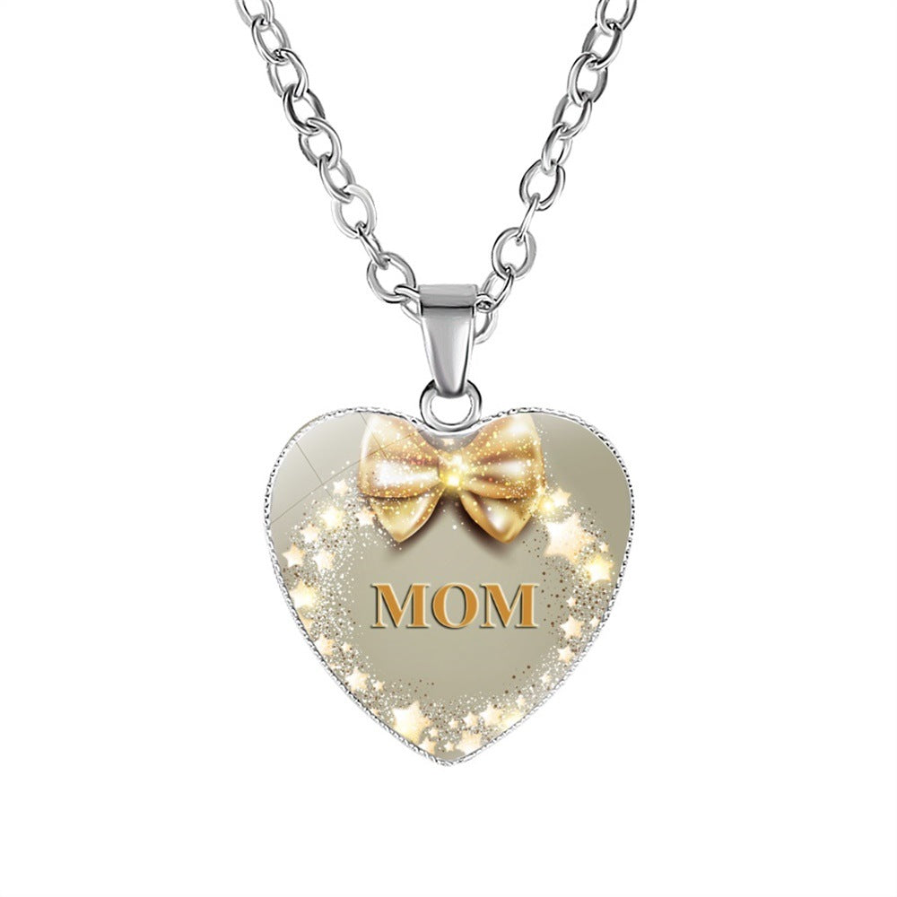 Mother's Heart-shaped Korean Simple Day Gift Pendants