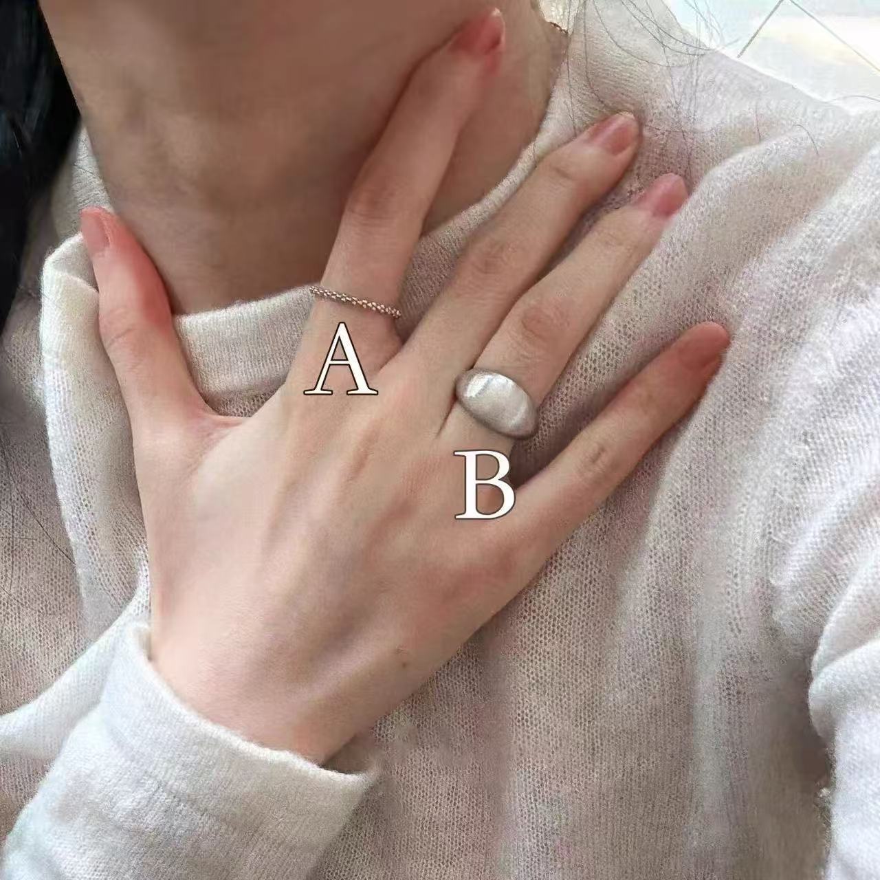 Brushed For Elegant Index Finger Fashion Ring