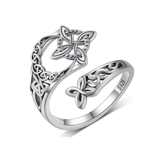 Women's Celtic Vintage Geometric Cross Hollow For Personality Pattern Ring
