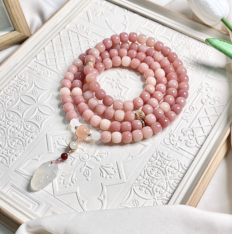 Women's & Men's Pink Lady Bodhi Seeds Hand-held Cultural Bracelets