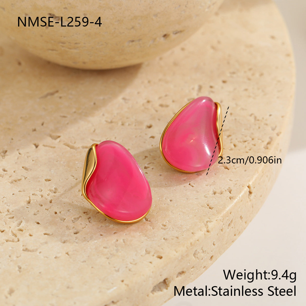 Women's High-grade Temperament Amber Resin For Light Luxury Minority Metal Patch Earrings