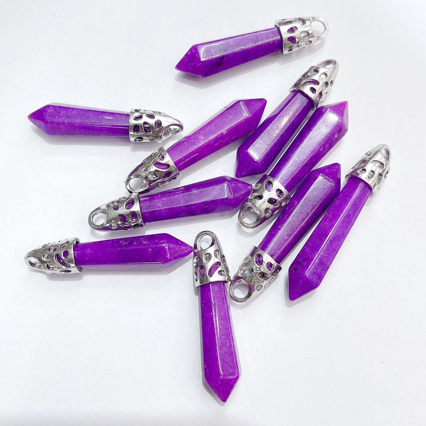 Crystal Agate Hexagon Prism Bullet Accessories Pendants