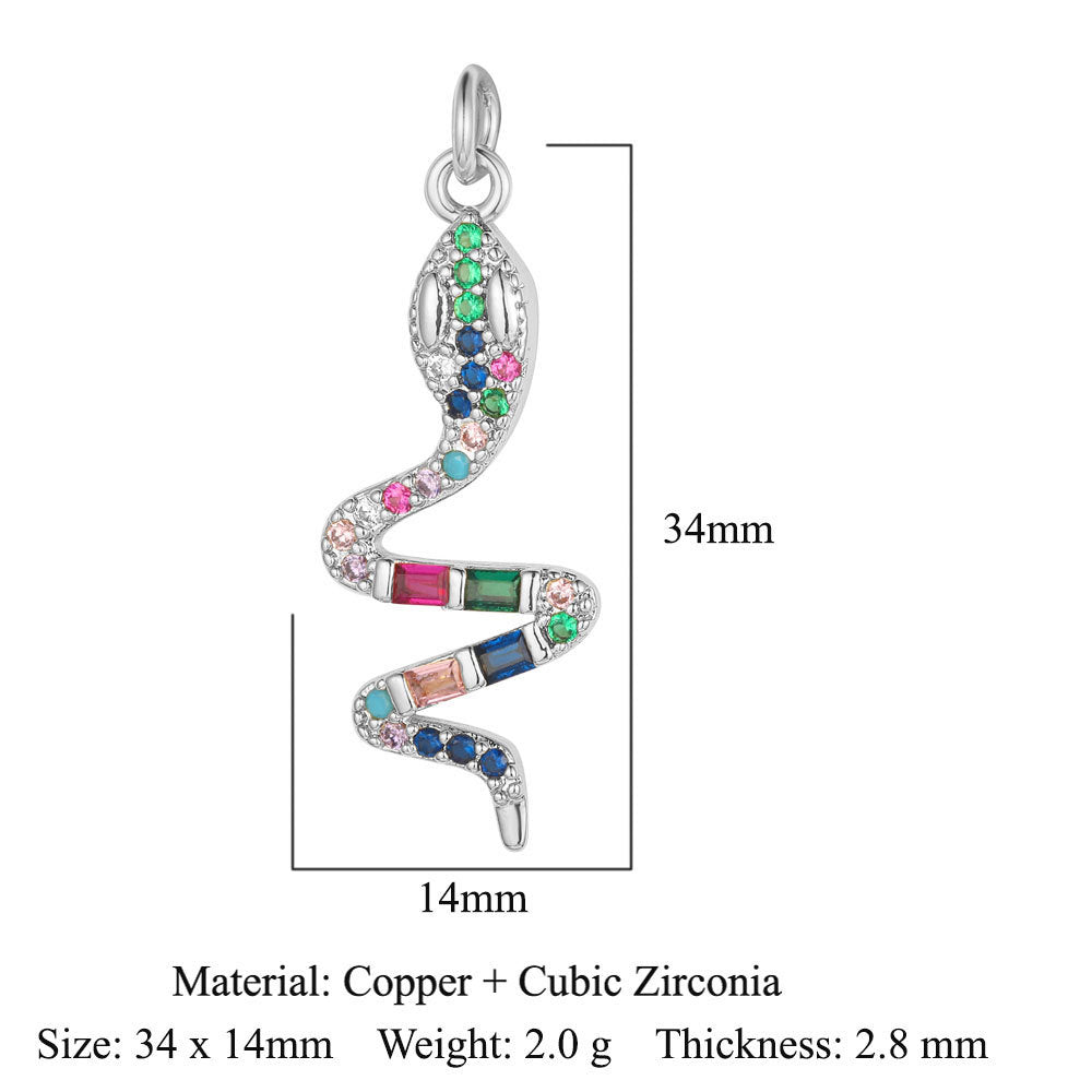 Copper Zircon Ornament Accessories Wind Butterfly Snake Pendants