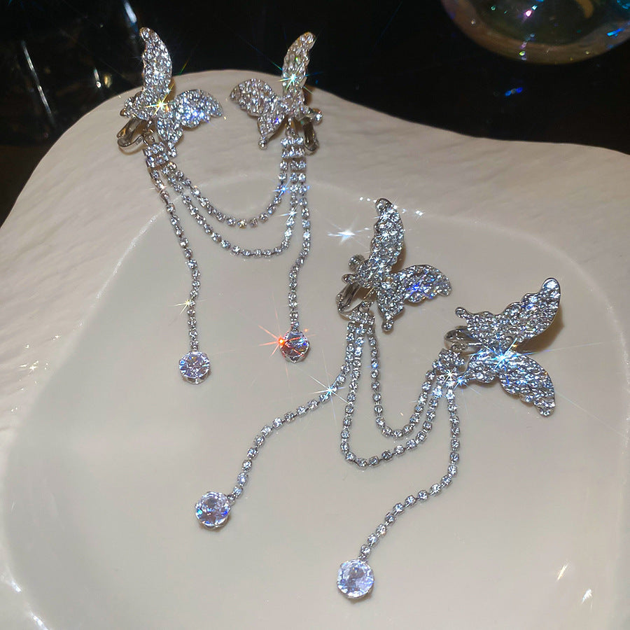 Tassel Ear Clip Vintage Court Style Rings