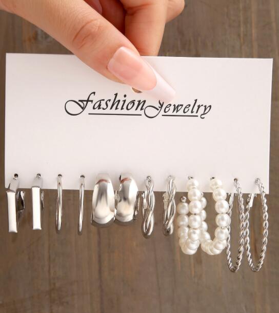 Square Personalized Shaped Geometric Pearl Alloy Earrings