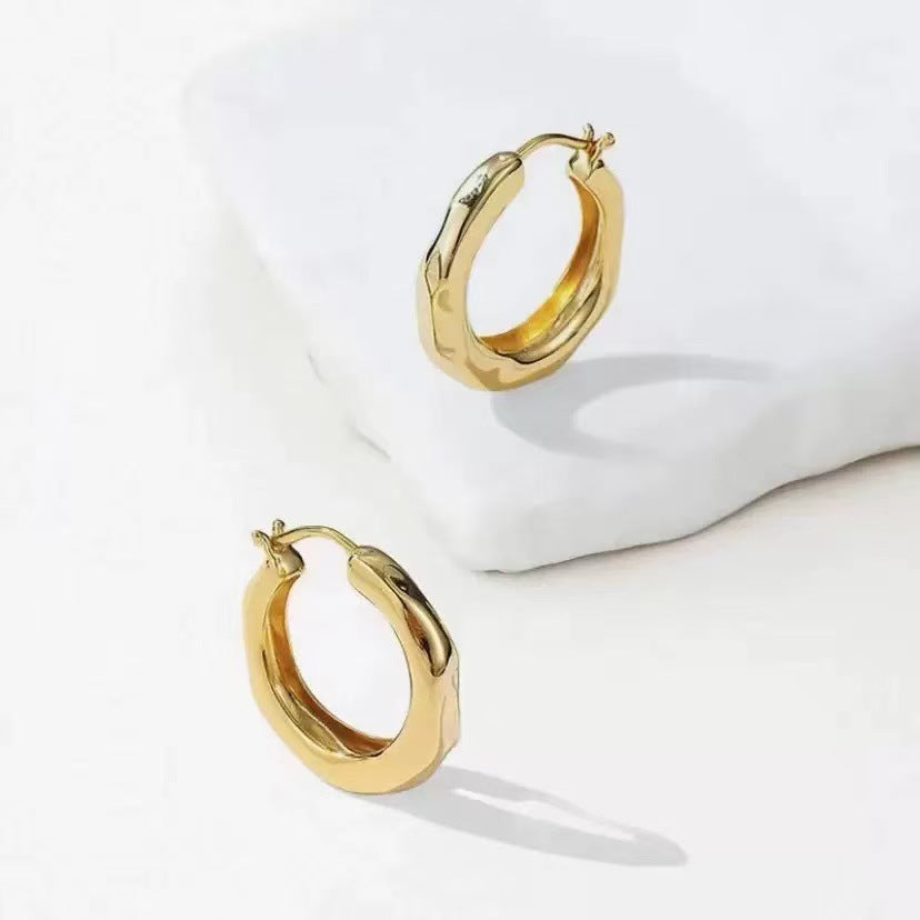 Metallic Clip Niche Design Advanced Exquisite Earrings