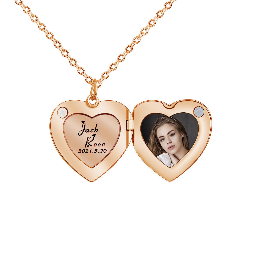 Heart Shape Urn Titanium Steel Family Memorial Necklaces