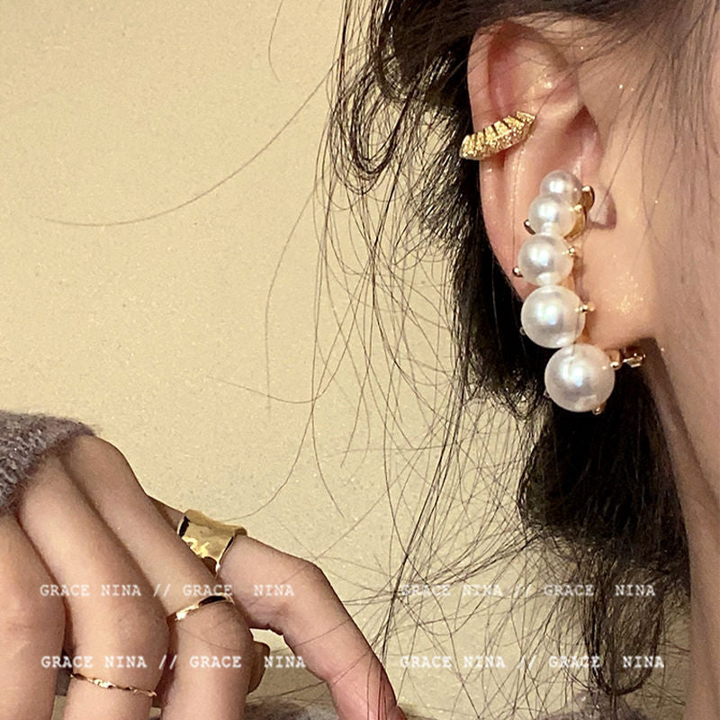 Women's Sister-in-law High-grade Design Pearl Trendy Unique Stud Earrings