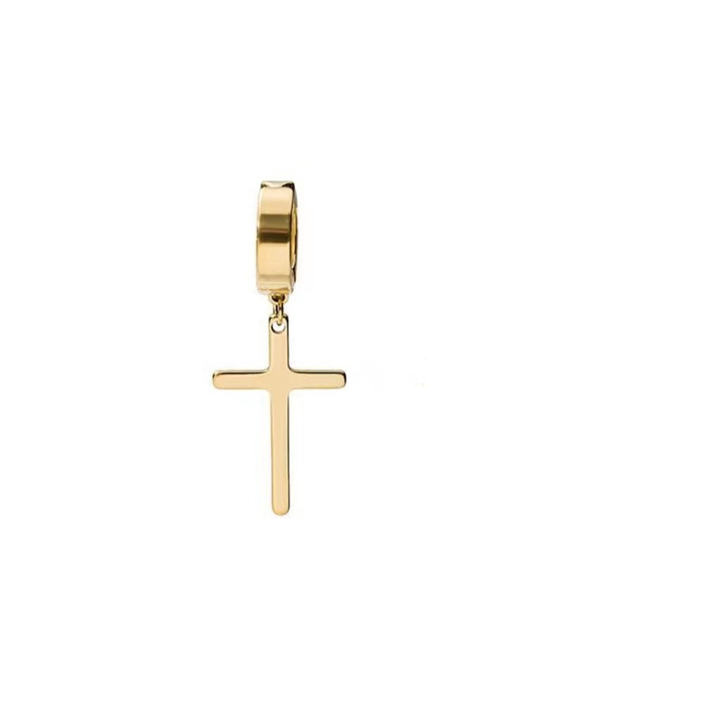 Women's & Men's Stainless Steel Clip Trendy Cross Quantity Earrings