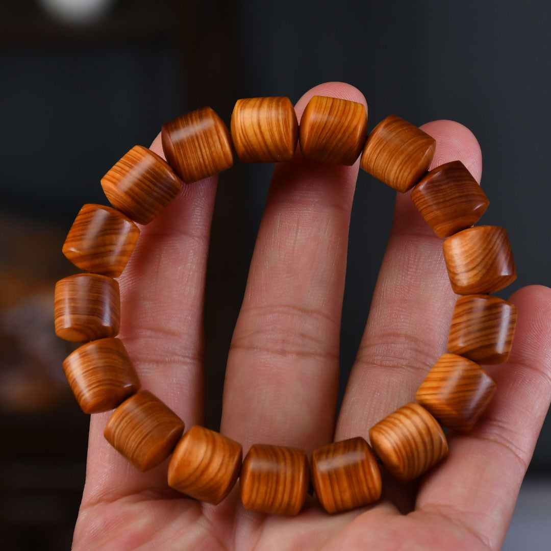 Women's & Men's Arborvitae Lightning Transparent Buddha Beads Live Studio Drainage Temple Bracelet