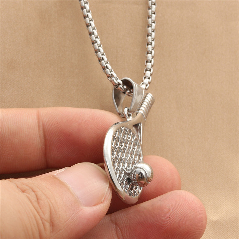 Men's Titanium Steel Tennis Rackets Personality Punk Pendants