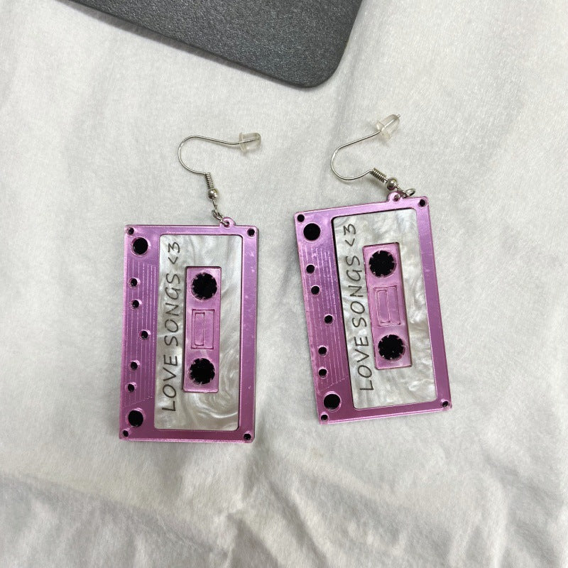 Trendy Female Temperament Stereo Tape Trend Simple Valentine's Earrings