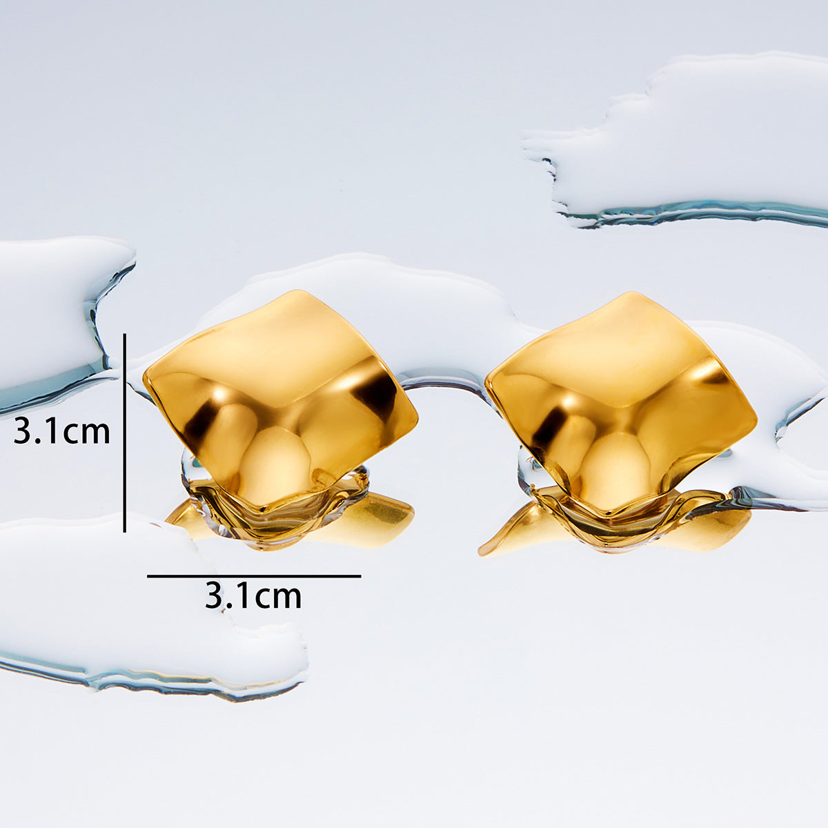 Women's Fashion Exaggerated Titanium Steel Ear High Sense Design Electroplating Stud Earrings