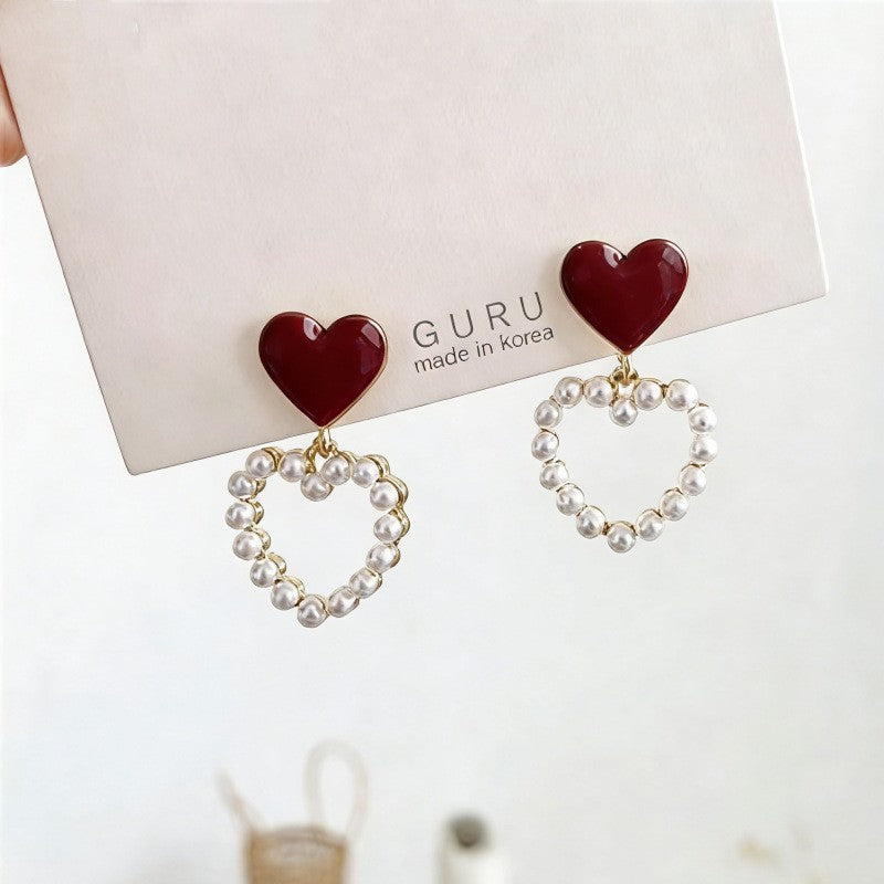 Women's Wine Red Retro Style Elegant High-grade Rings