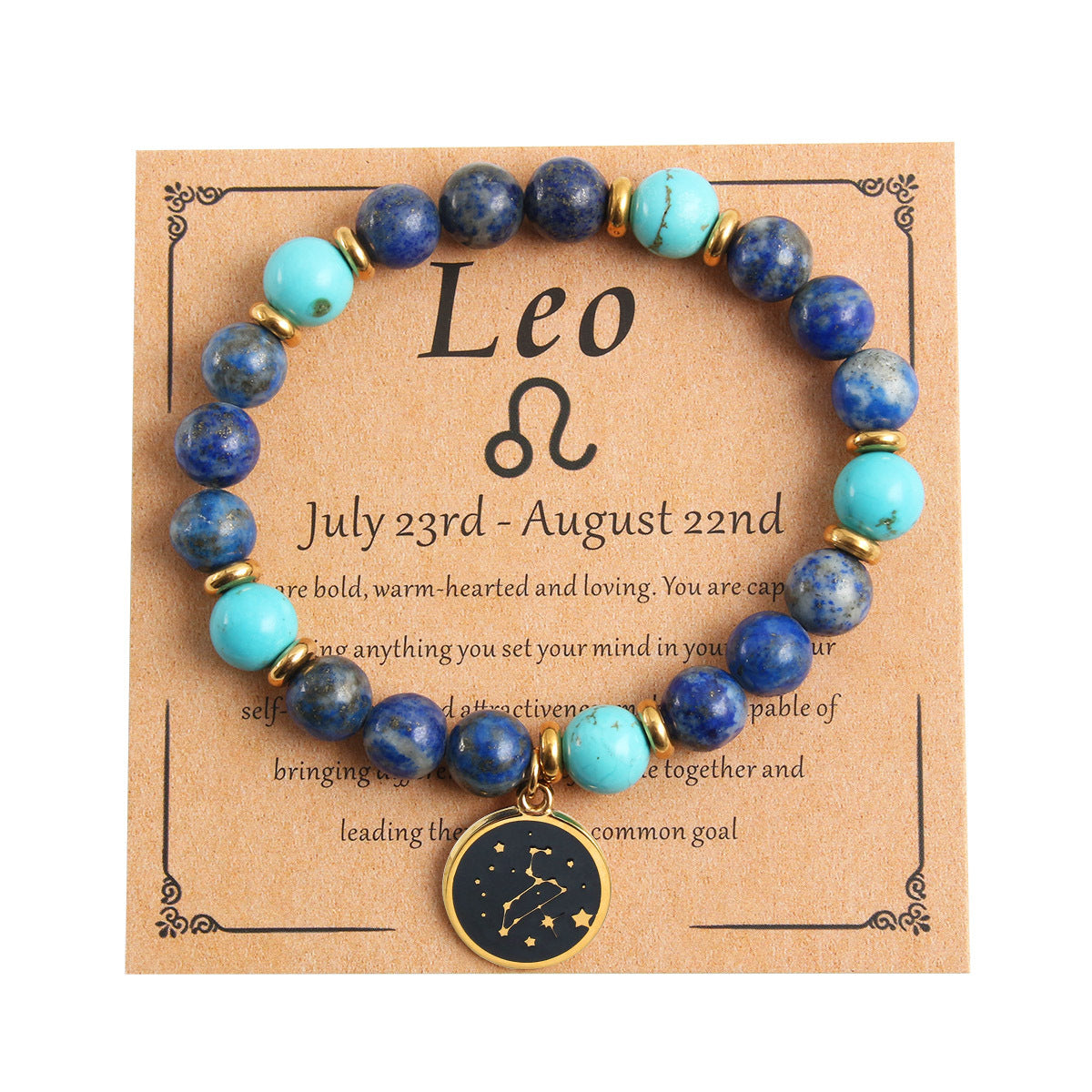 Beaded With Card Round Stainless Steel Gold Plated Drop Oil Bracelets