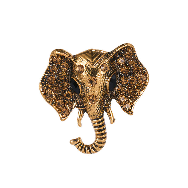 Men's Personalized Retro Animal Brooch Diamond Cartoon Lion Brooches