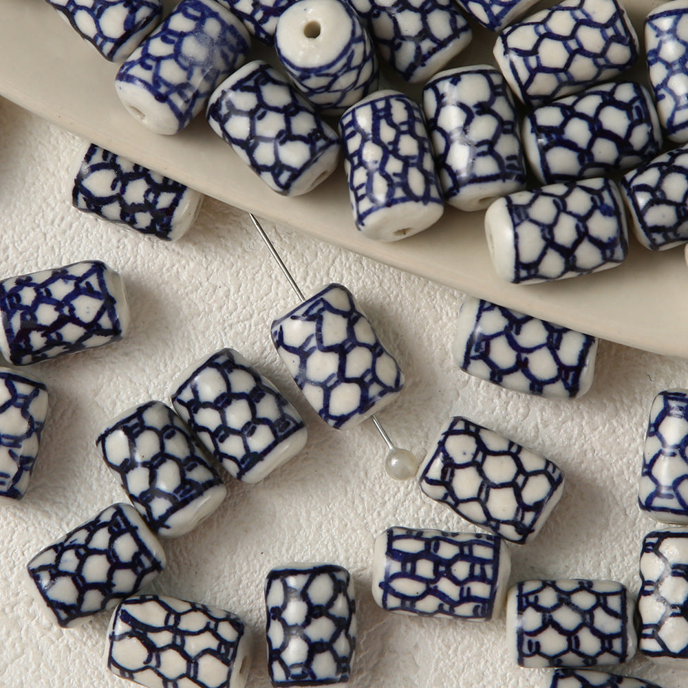 National Style Creative Blue White Porcelain Jewelry Accessories