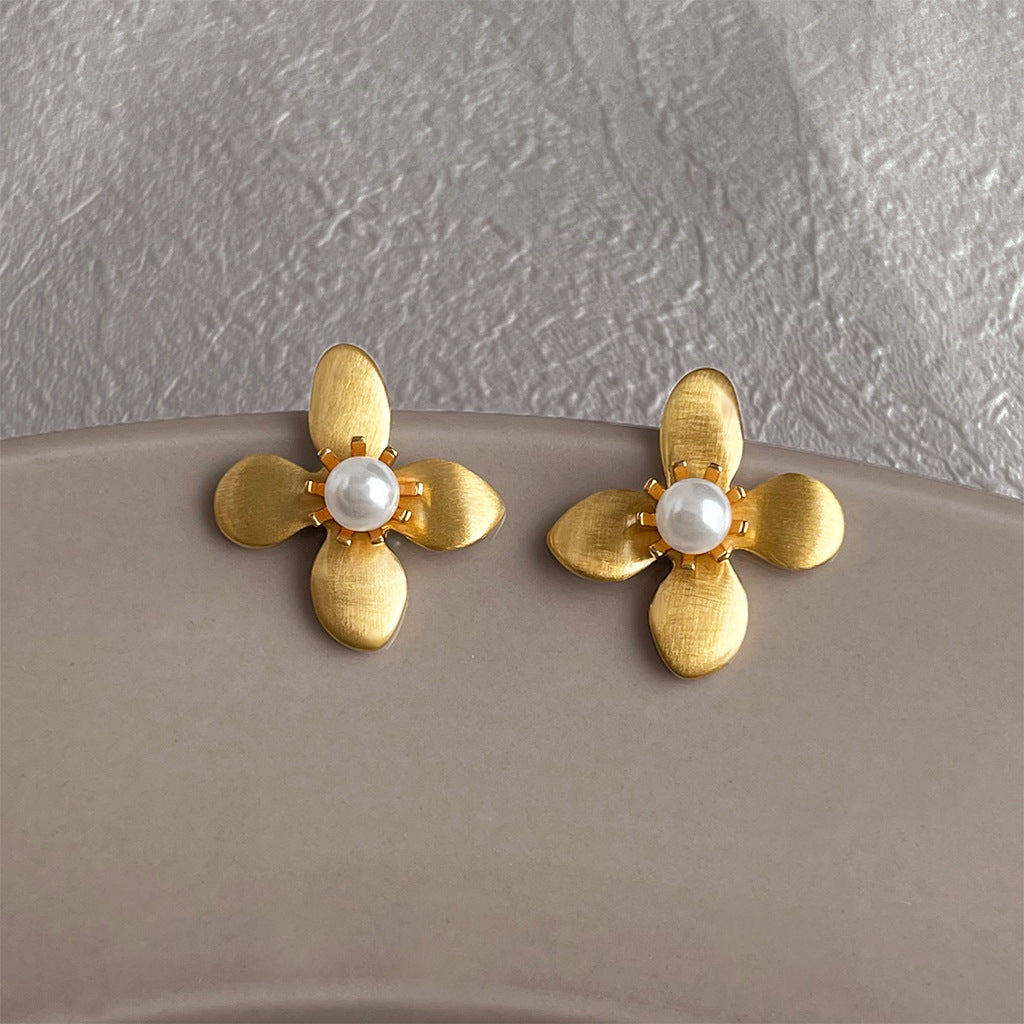 Matte Texture Geometric Female Niche Fashion Earrings