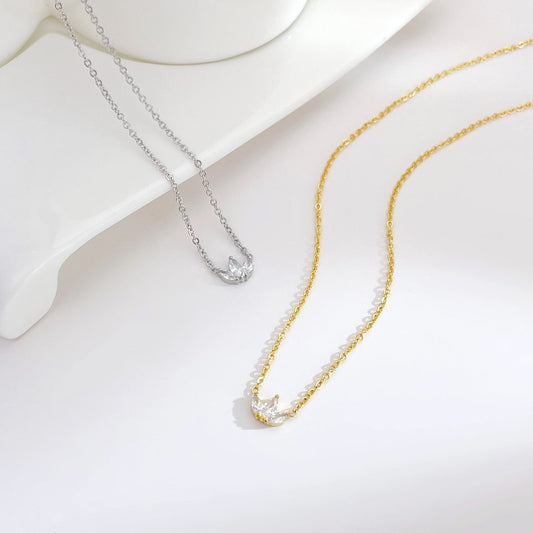 Korean Style Fashion Inlaid Zircon Grass Necklaces