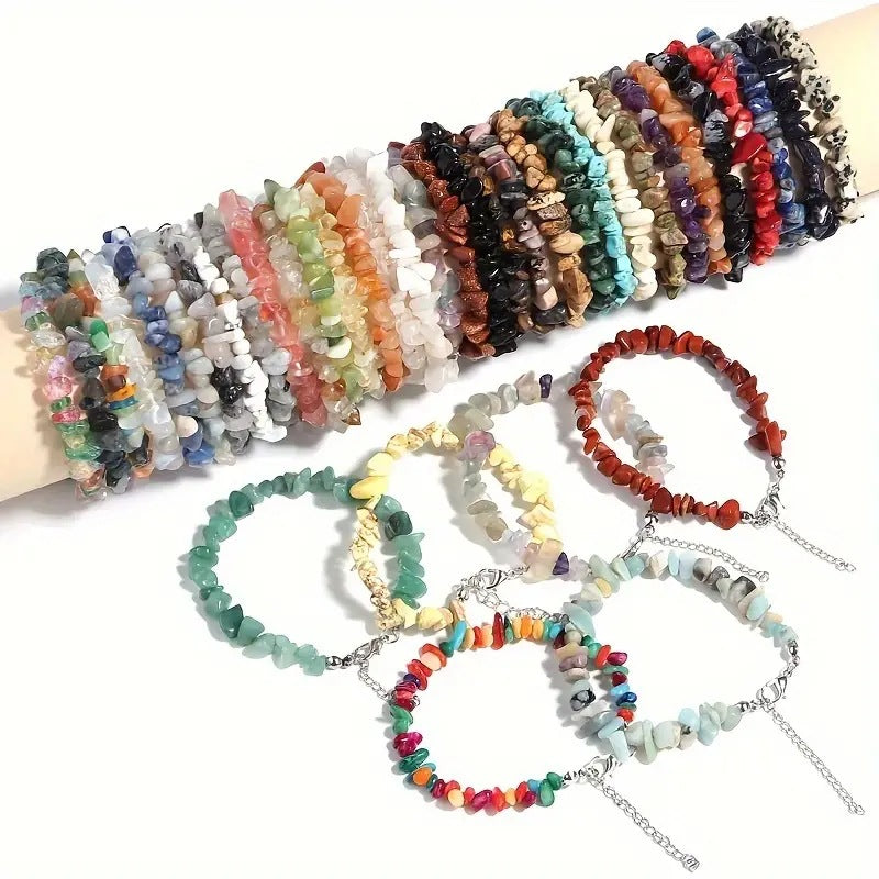 Natural Crystal Agate Gravel Irregular Stone Lobster Bracelet