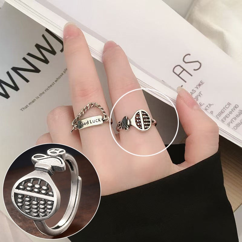 Roman Numeral Female Retro Fashion Chain Open Hip Hop Ring