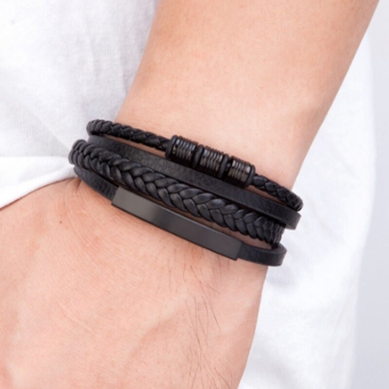 Women's Magnetic Buckle Silicone Imitation Leather Rope Bracelets