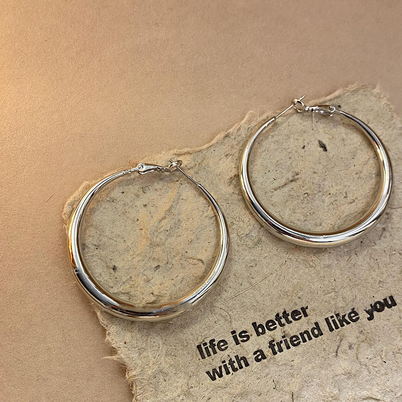 Sier Needle Exaggerated Round Simple Fashion Personalized Cold Style Ear Bracelets