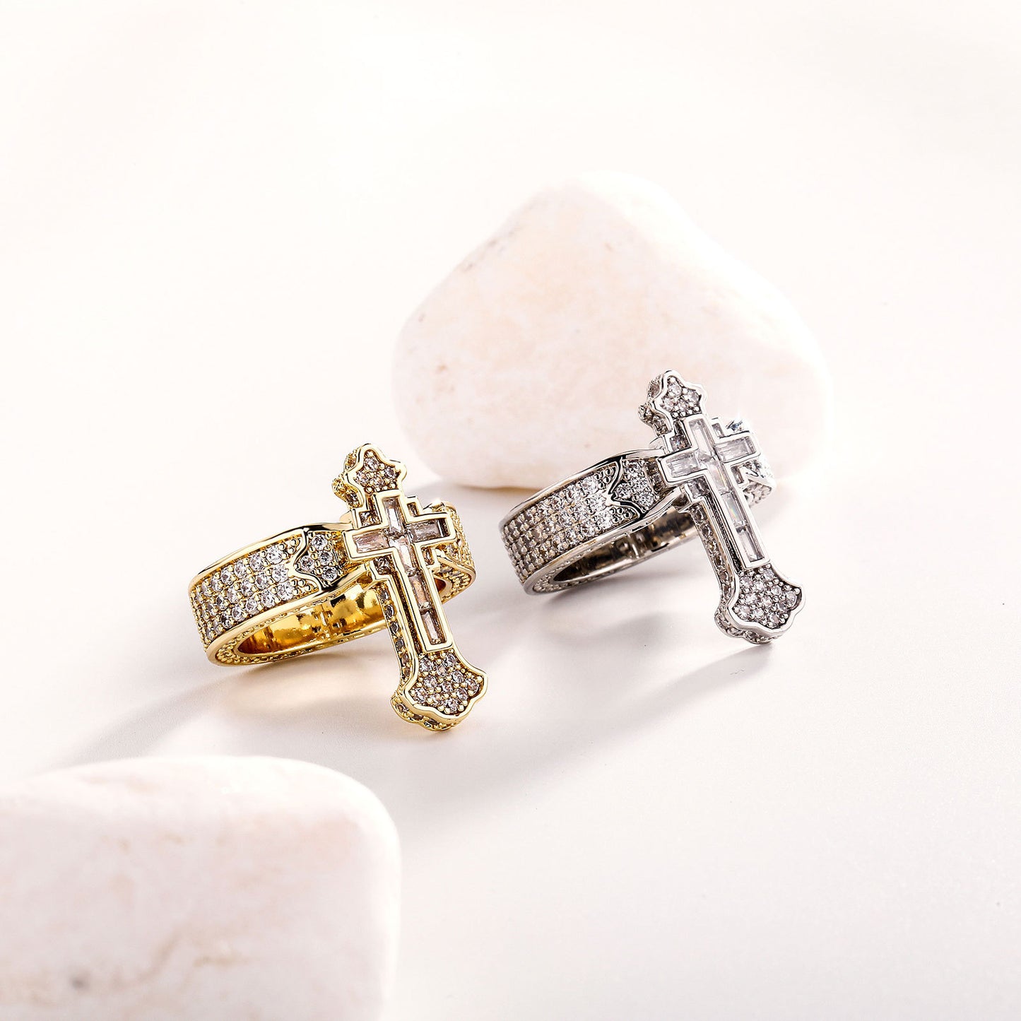 Men's Trendy Micro Rhinestone Hip Hop Style Ring