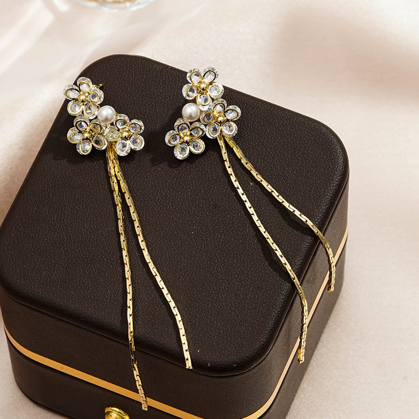 Flower Light Luxury Long Tassel Temperament Earrings